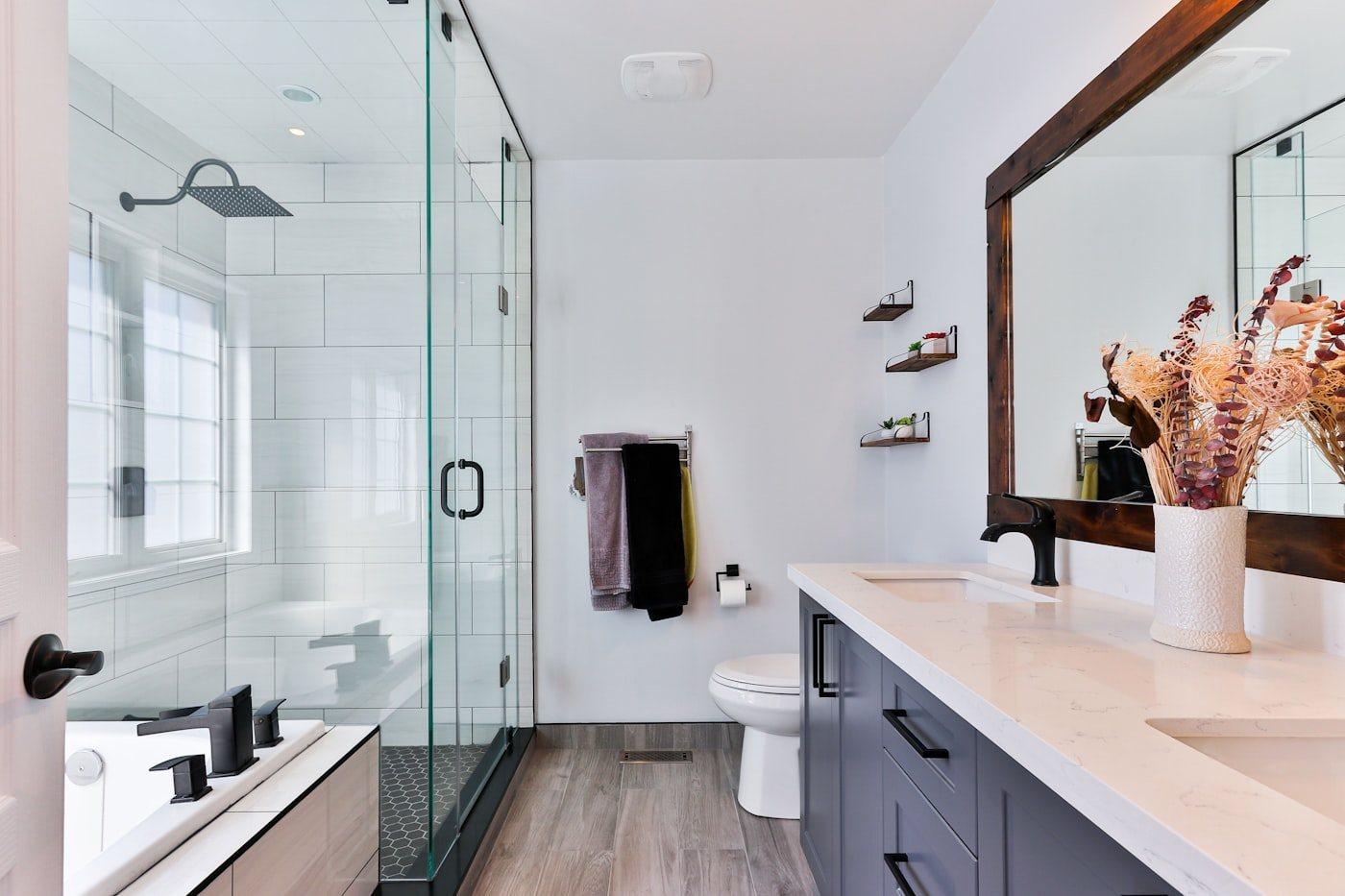 Sanitary ware in a finished interior